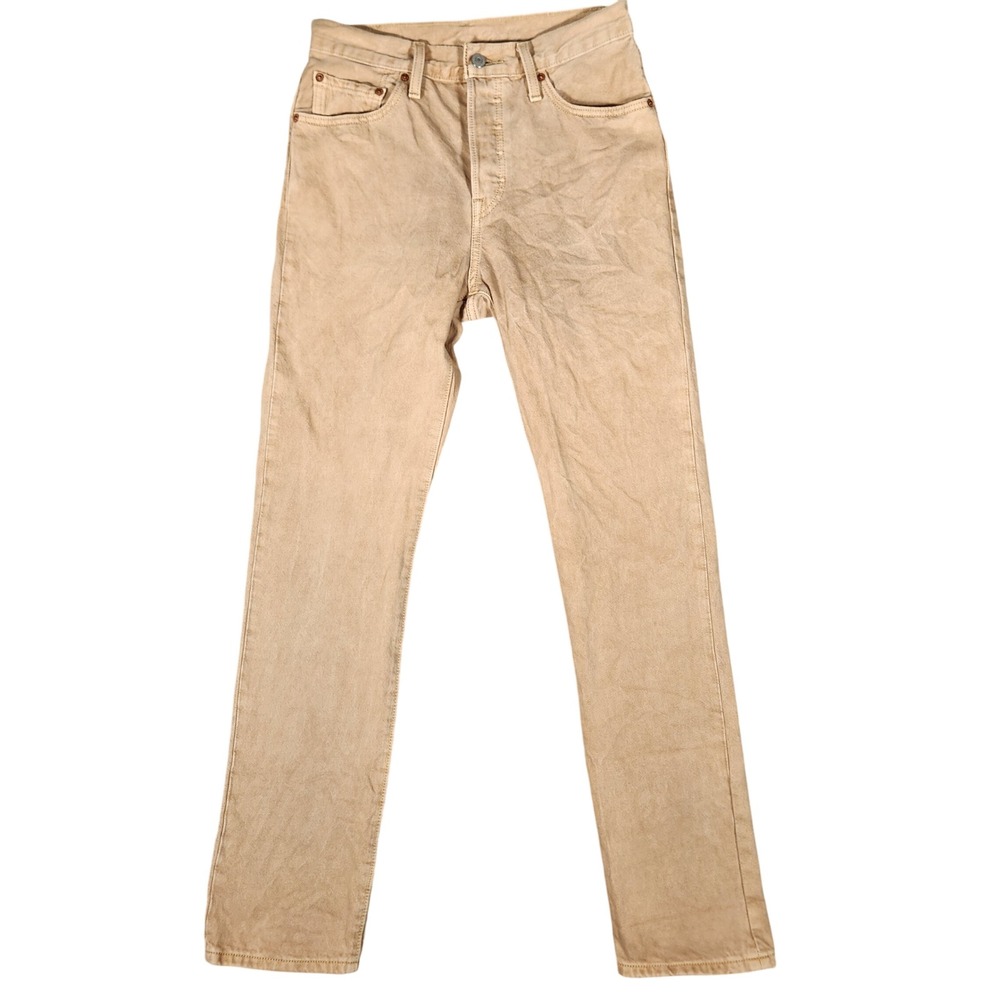 Levi's 501 Original Fit Jeans Womens 27x32 Tan Excellent Straight Leg Button Fly
